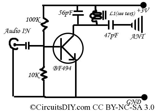 The simplest FM transmitter ever made Circuits DIY Circuit Diagram