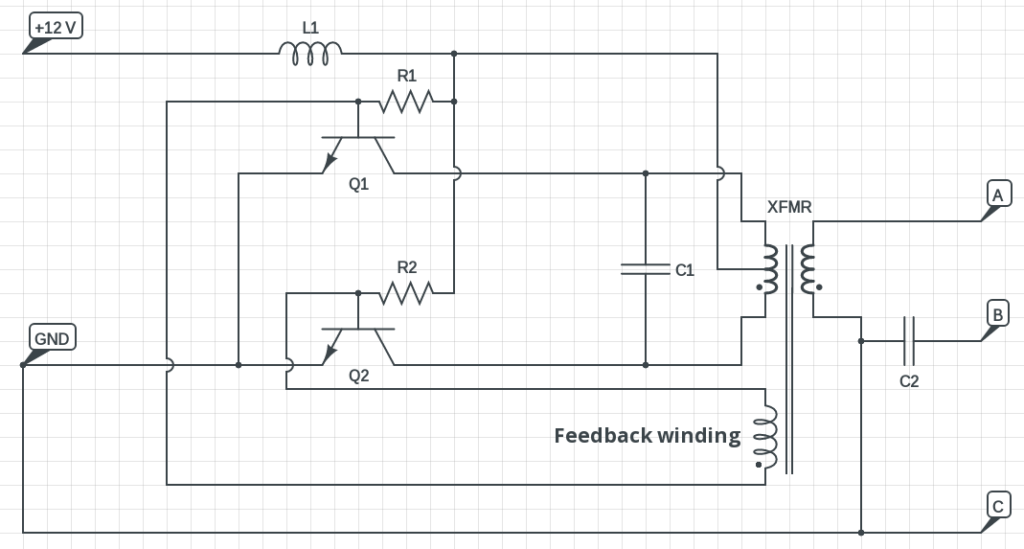 CFL inverter circuit diagram 20 watt