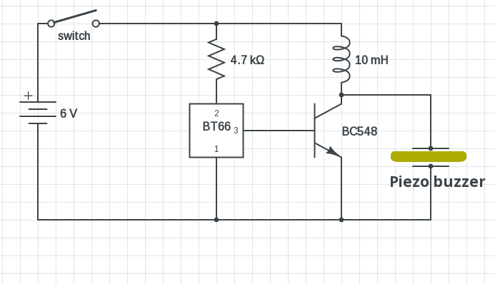 Simple Piezo buzzer circuit with UM66T IC - Circuits DIY