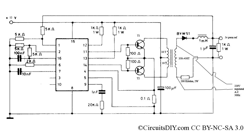 3 Ic Cfl Inverter Circuit - The Triansistor Power Section Is As Pictrure As The One Posted Made By 6 Nos Of 2n3055 Triansistor Both T1 And T2 Are To Be Made Identical - 3 Ic Cfl Inverter Circuit